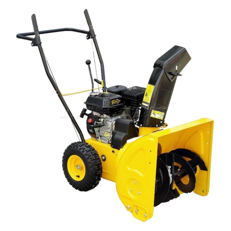 Máquina de eliminación de nieve de carretera de invierno de empuje manual pequeña máquina de lanzamiento de nieve de doble neumático propiedad residencial máquina de eliminación de nieve cuadrada