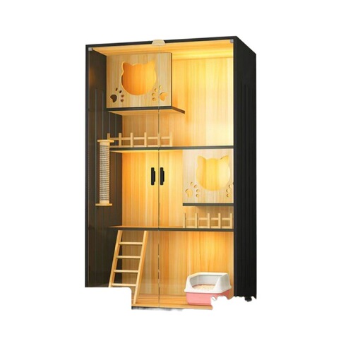 Misty Cat Cage, New Universal Cat Condo for Home Use, Indoor Cat House, Multi-Level with Large Space