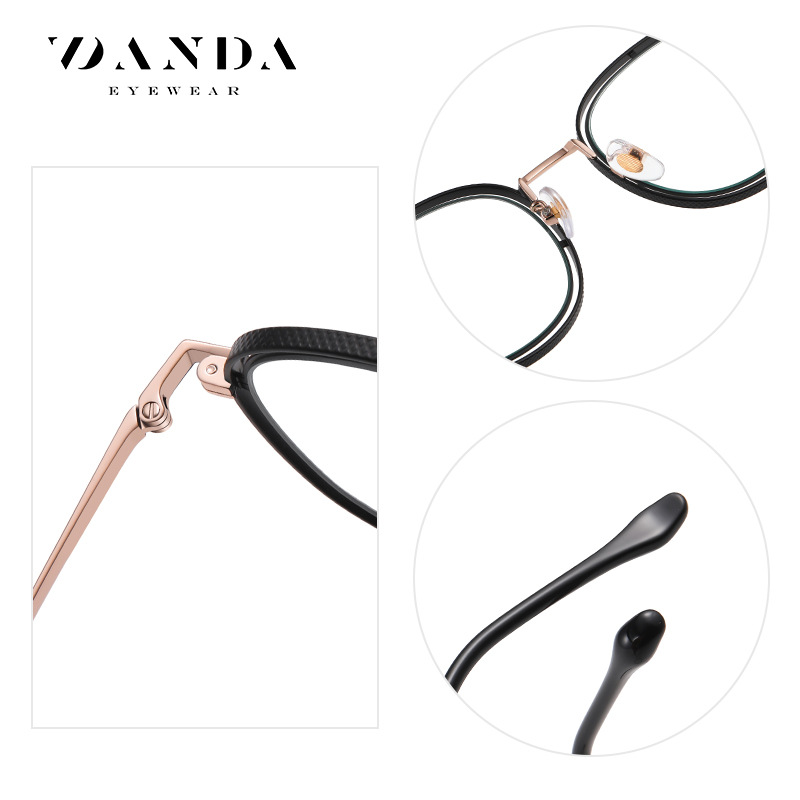 Nueva miopía gafas marco hombres y mujeres mismo marco redondo gafas lisas JS8602 metal personalidad hueco anti-azul gafas de luz