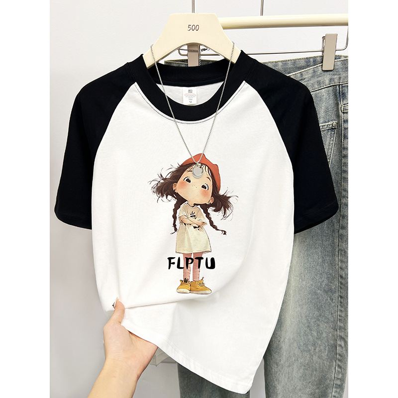 Cotton summer design fashionable short sleeve T-shirt