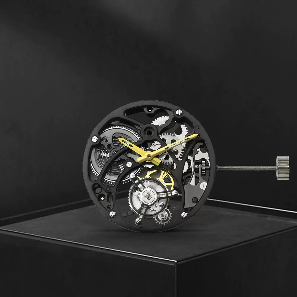 现货批发热卖镂空机械手表机芯高品质手表全自动钟表陀飞轮配件