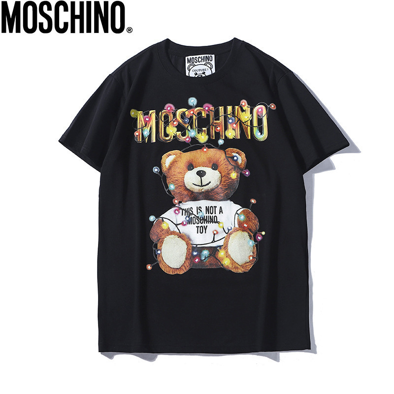 2025 春夏新作メンズカジュアルラウンドネック半袖 T シャツ中空刺繍クマ文字ルーズで多用途|undefined