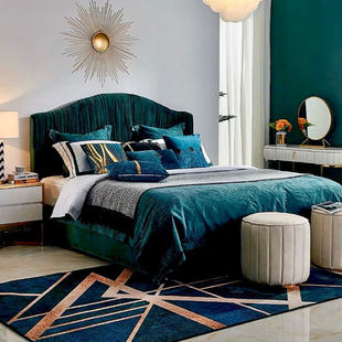 American-style Italian high-back net red wedding bed 1.5 meters 1.8 meters large and small apartment dark green bed ins girl cloth bed