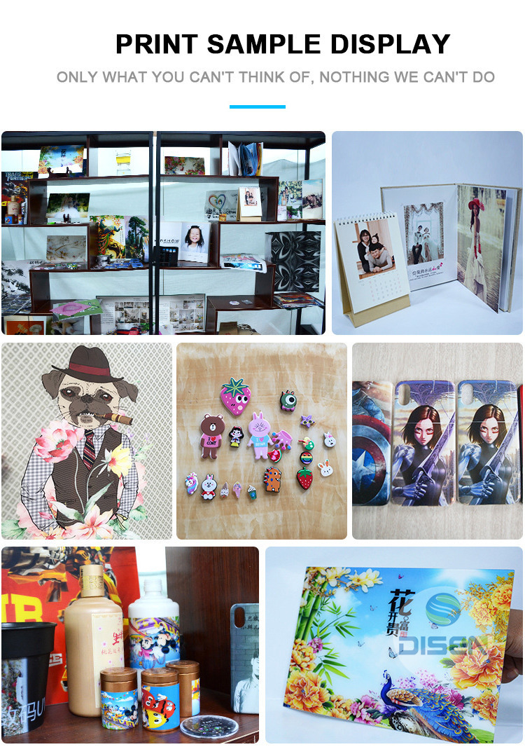 Impresora UV integrada redonda plana 6090UV de la máquina del cilindro de barniz de la impresora de cama plana UV de tres cabezas