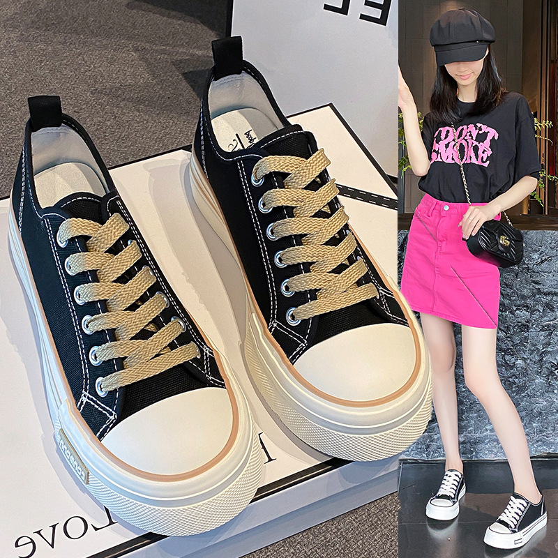 Ins 트렌디 한 한국 스타일 캔버스 신발 여성 2025 봄 신입생 러닝 통기성 캐주얼 신발 스니커즈 스트리트 슈팅 K2682