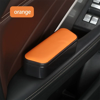 rest door storage box car: Armrest box - thickening-can-be-raised-orange-length-17cm-width-6cm