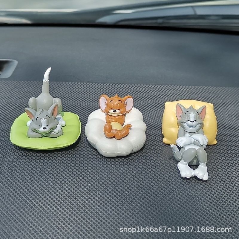 网红猫和老鼠手办装饰车载摆件汤姆杰瑞车内车窗可爱桌面玩偶盲XK|undefined