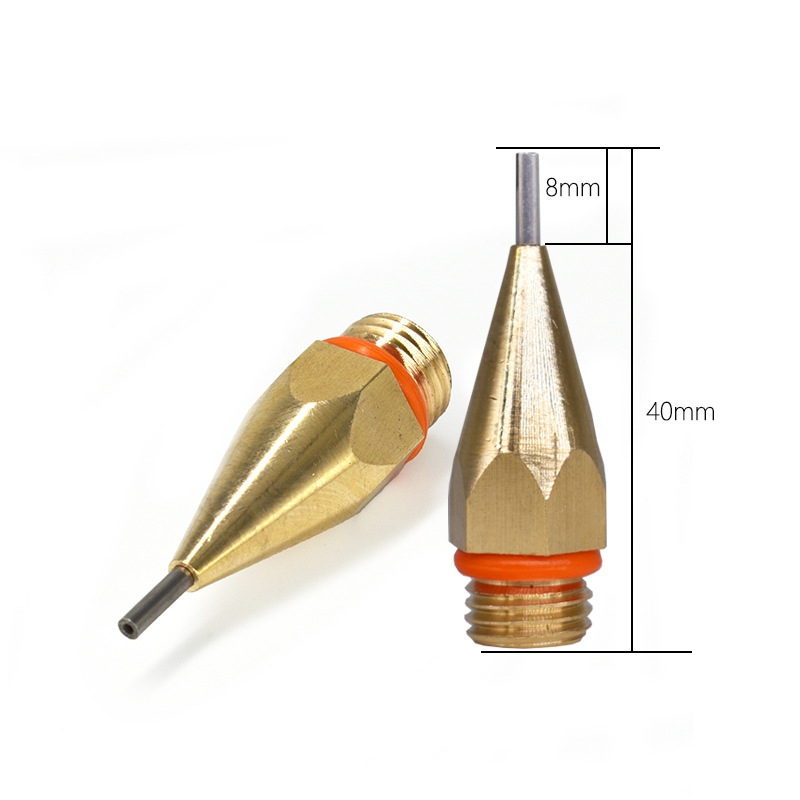 Pistola de pegamento de fusión en caliente boquilla de pistola de orificio fino no estándar 1,1.3. 1.5 mm11mm boquilla de pistola de pegamento boquilla de pistola de repuesto de latón