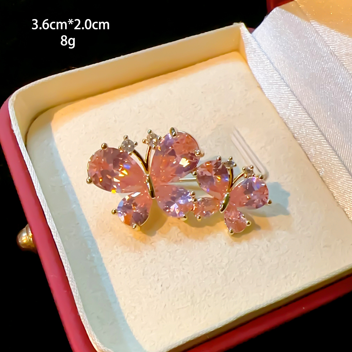 Exquisite Schmetterlingsbrosche Mit Goldfisch Zirkonia Lila_voghion.com