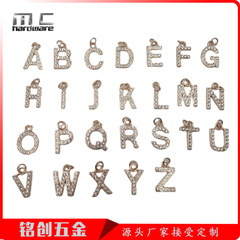 在庫あり 26 英字ダイヤモンドペンダント diy ジュエリーアクセサリーゴールドシルバーレターネックレスペンダントジュエリー