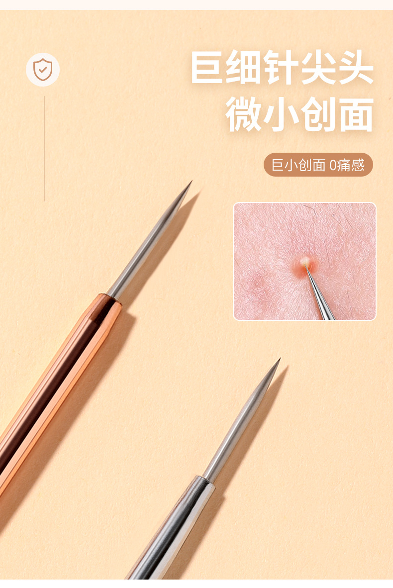 LMLTOP Acne Needle Set, Pointed Tip Pressure ring Acne Needle, Comedone Needle, Long and Short Needle 2-piece Set SY554 undefined