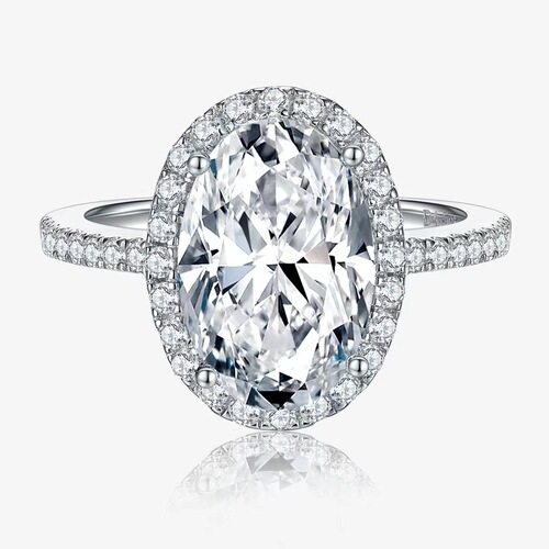 s925 sterling silver high carbon stone proposal pigeon egg ring zircon diamond ring 4 carat oversized diamond ring for women