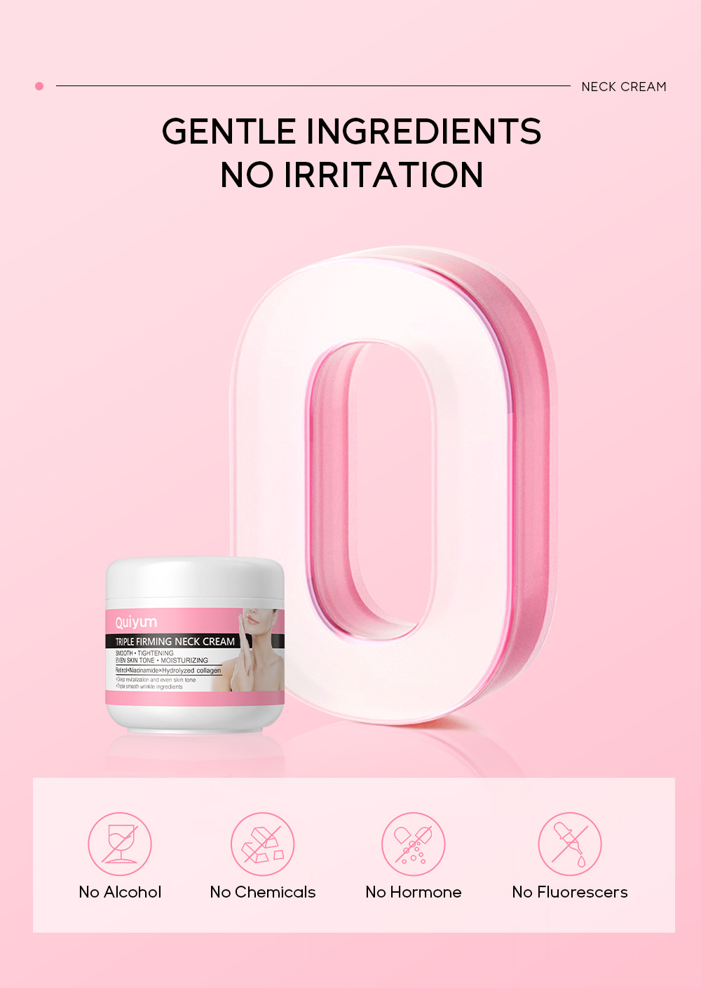 Cross-border QUIYUM Neck Cream 30g for neck care, hydrating, moisturizing and brightening skin tone. Brand manufacturer in stock supply undefined