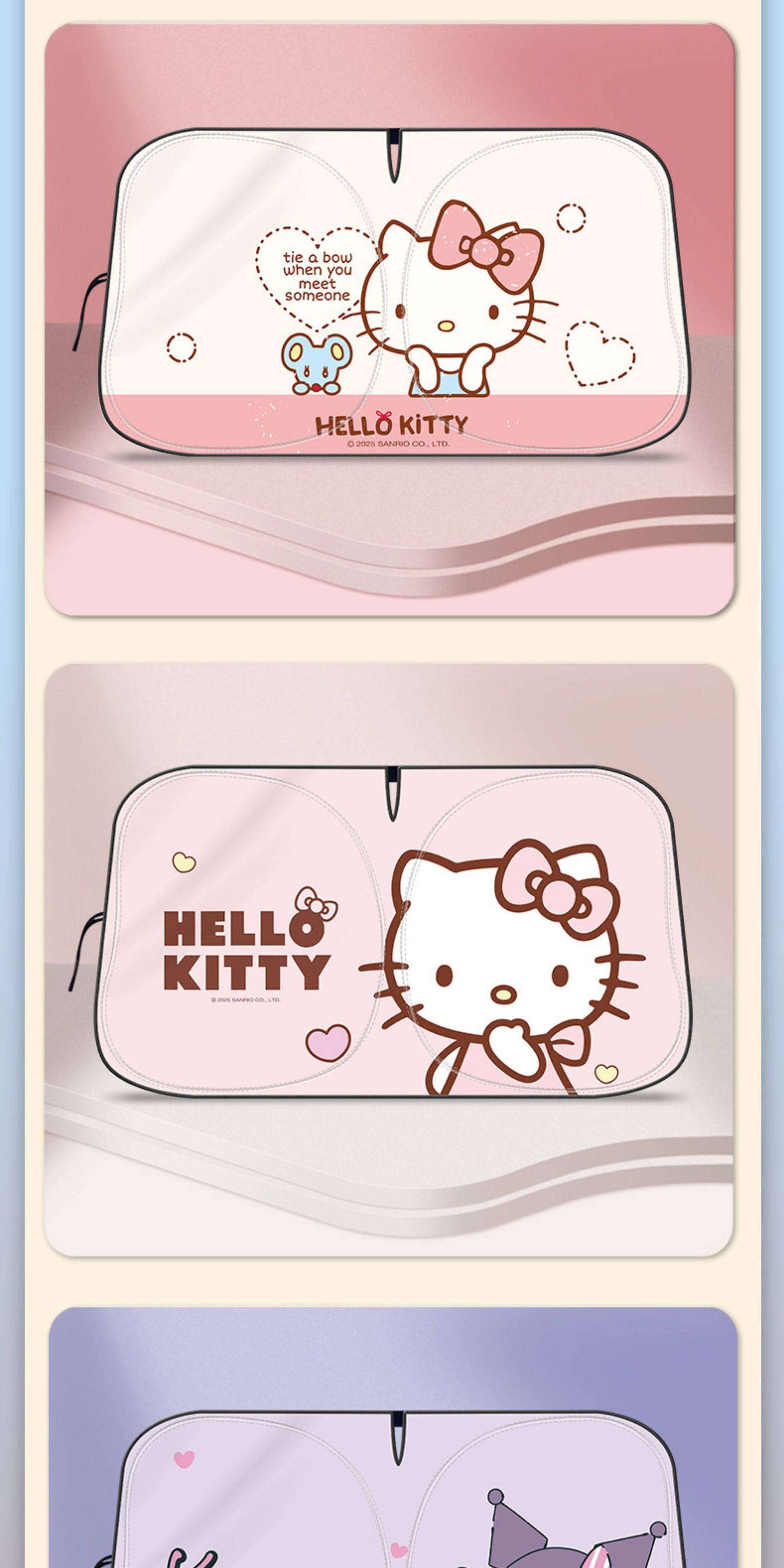 Cinnamoroll Car Sunshade Heat Insulation Sunshade Front Windshield Sunshade 2026 New Model Black Rubber Heat Insulation for Women