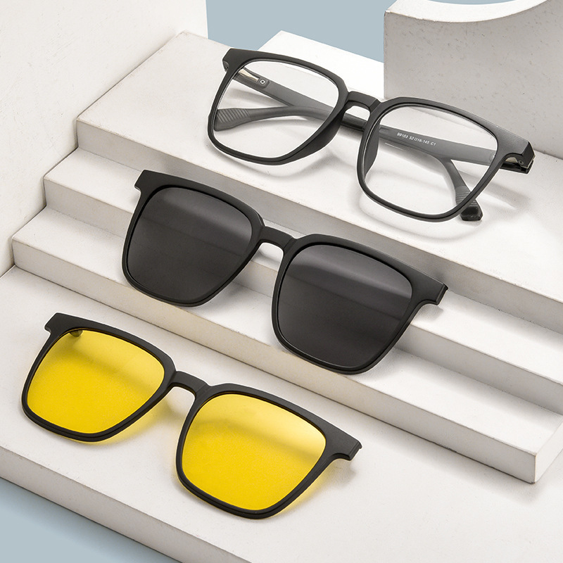 99103Rフリップカバー磁気吸引ミラー1ミラー両用TR90近视メガネ男性高级感サングラス偏光ミラーフレーム