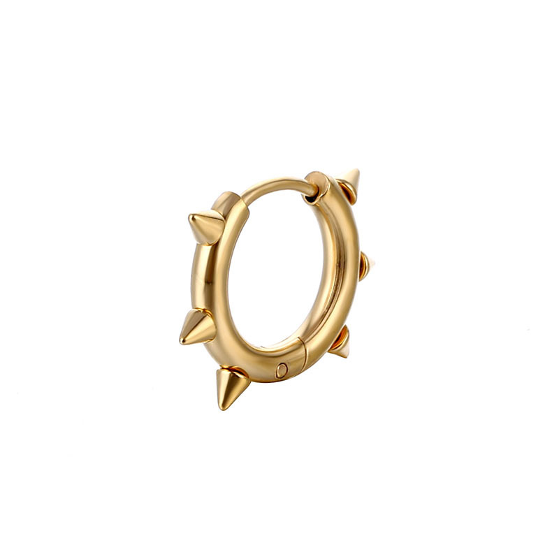 Unisex Gender 1 Piece Vintage Style Geometric Solid Color Polishing Plating Stainless Steel Hoop Earrings