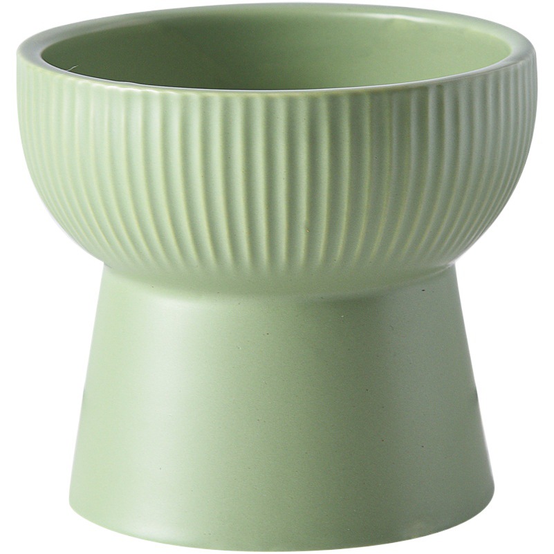 Tazón de gato alto tazón de comida para gatos tazón de fuente de gato tazón de fuente de comida de gato de cerámica negro tazón de fuente de gato de la columna cervical protectora