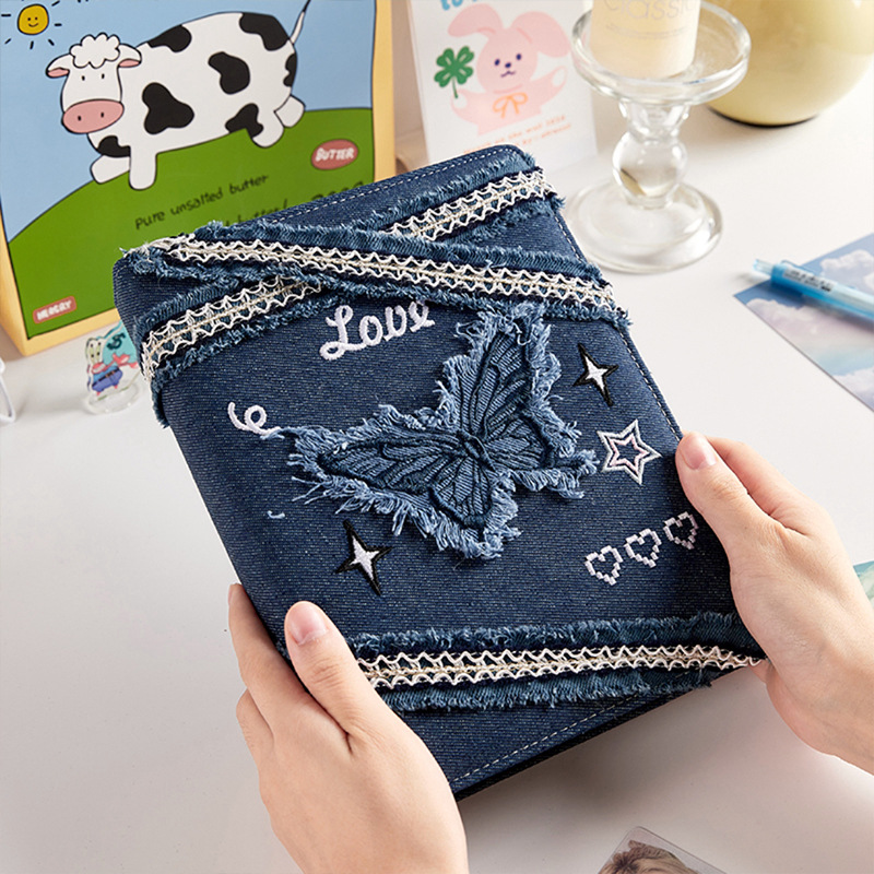 Inswind Cowboy Butterfly Card Book Girls High Face Value A5 álbum de fotos de páginas volantes de cuatro cuartos de tarjeta