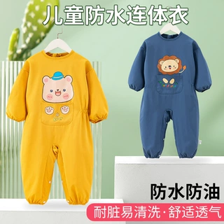 宝宝连体罩衣婴儿爬行服一体式护衣儿童防污防脏爬爬服哈衣外出穿