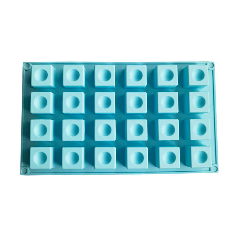 24 cuadros de punto 195 chocolate molde de silicona pudín pastel molde de postre jabón utensilios