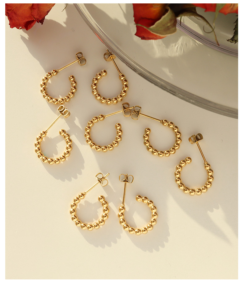 fashion geometric circlr simple titamium steel earrings ear stud