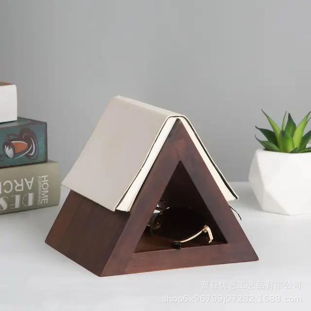 跨境木质三角形书架便携式看书架桌面阅读书籍展示架阅读架
