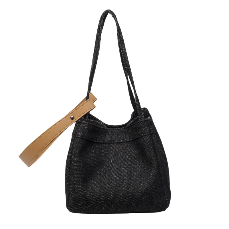 Bolsos populares de este año para mujeres 2024 nueva moda denim bolso de cubo portátil diseño de nicho bolso de mensajero de un solo hombro