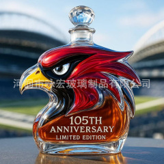 跨境高硼硅玻璃动物头像酒瓶醒酒器威士忌酒瓶装饰摆件动物泡酒瓶