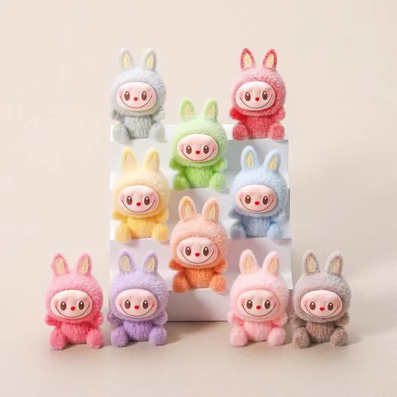 新しいマカロン植毛ラブ布 diy 漫画フィギュアブラインドボックス高価値かわいいミニ人形デスクトップ|undefined