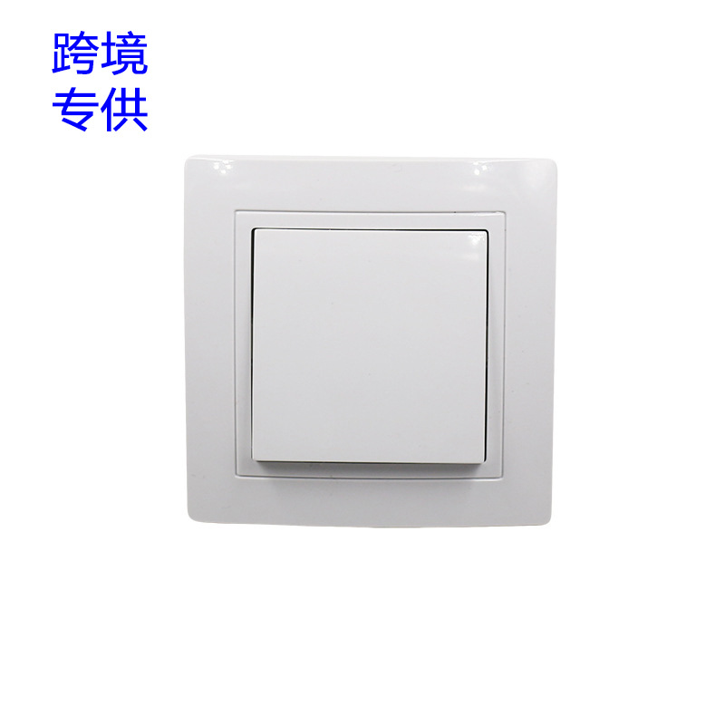 跨境欧式一开单控10A/250V 欧洲一位开关单开单联欧式开关CE认证