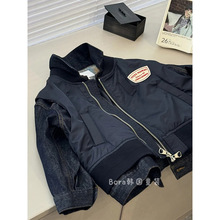 女童外套儿童秋装2024新款大童牛仔上衣女孩宝宝百搭潮流假两件薄