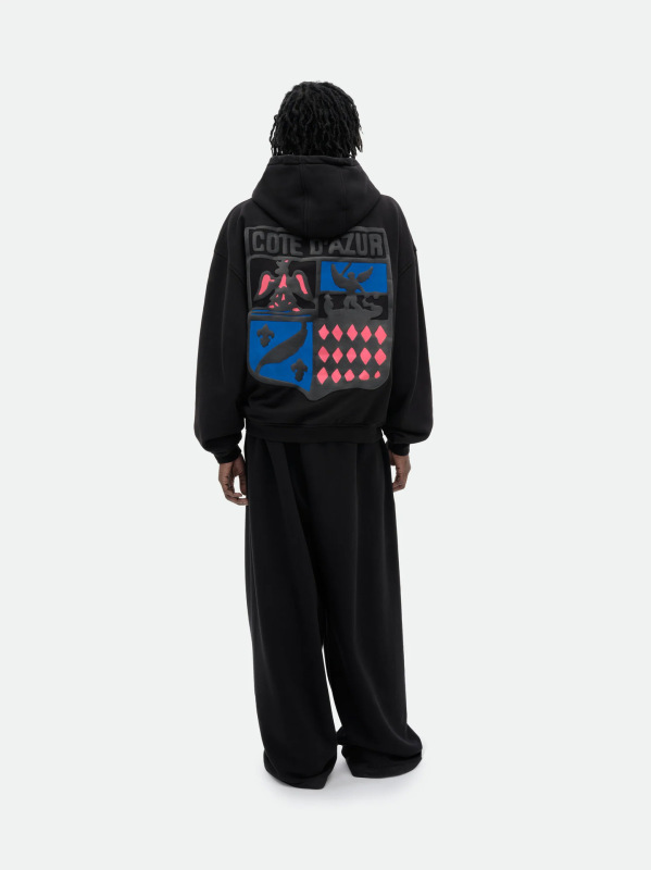 25SS跨境欧美潮牌RHUDE几何图案字母印花连帽卫衣男美式高街外套|undefined