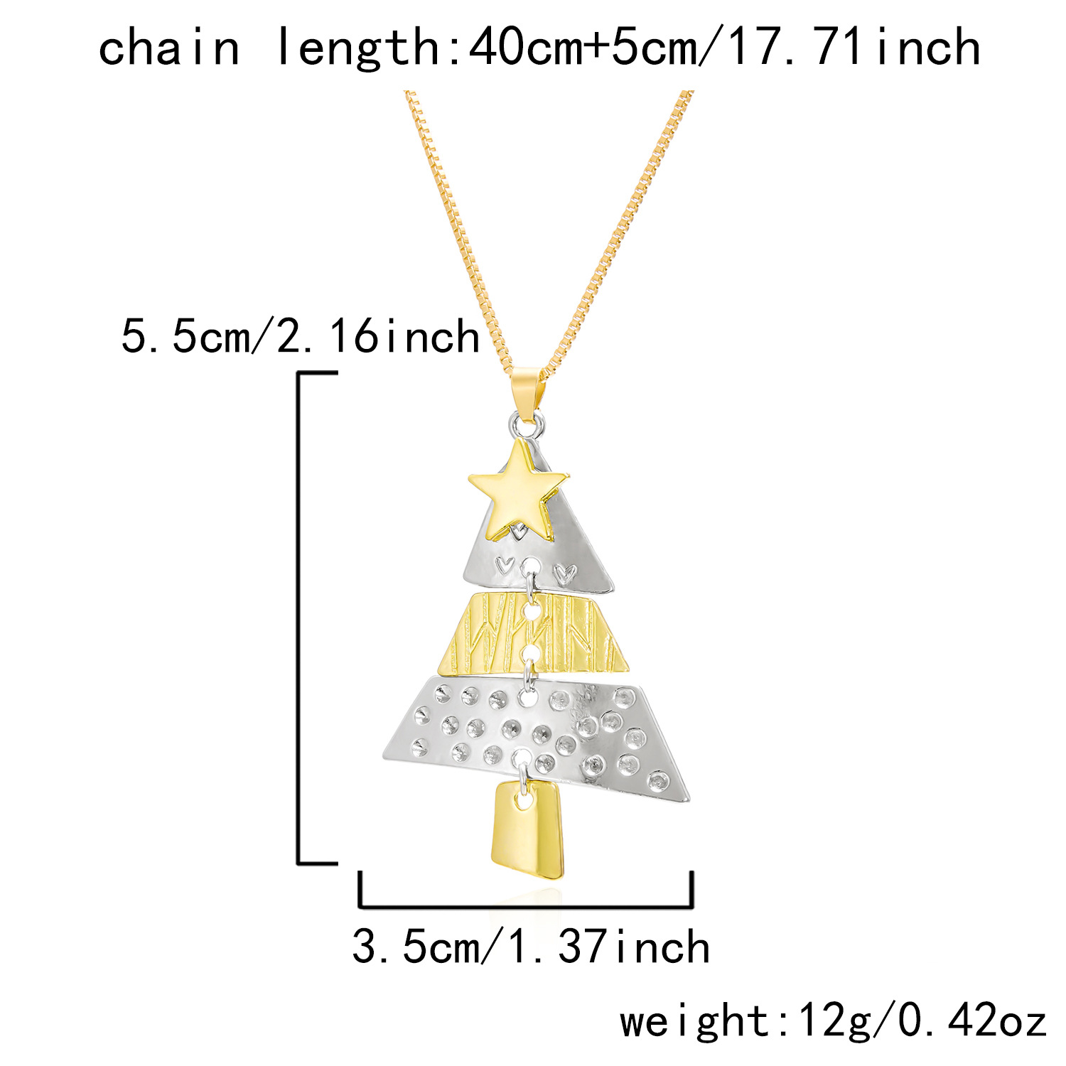 Christmas star Christmas tree pendant necklace female niche design Christmas tree earrings_voghion.com
