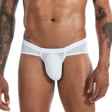 超薄男士内裤贴身冰丝低腰比基尼纯色透三角裤透气性感外贸货源