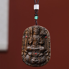 Hui'an Agarwood Twelve Zodiac Wood Carving Double-Sided Antique Craft Pendant for Both Men and Women