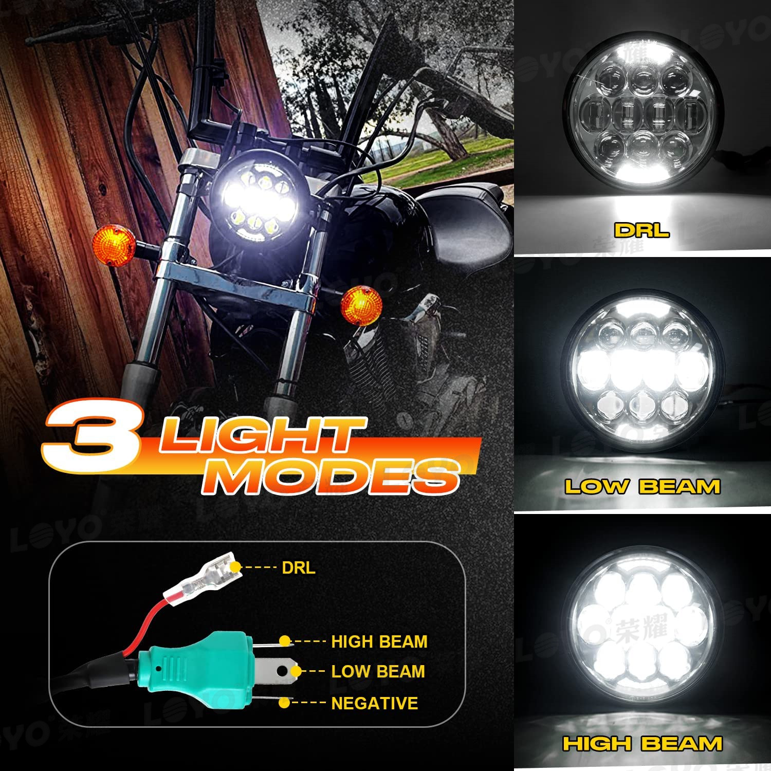 5.75 inch headlight is suitable for Harley motorcycle headlight LED headlight 80W Harley headlight