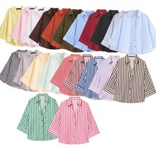 PB&ZA女装2025季新款 时尚气质百搭亚麻混纺宽袖舒适衬衫2340939