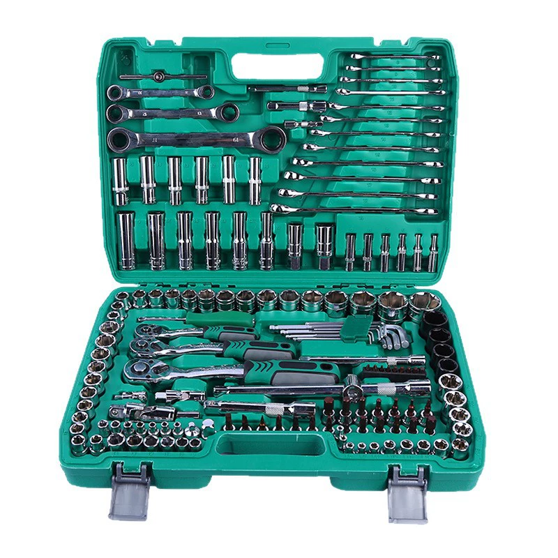 Tool Set — Multi‑Piece Socket & Ratchet Kit, chrome finish, 37–216 pcs options