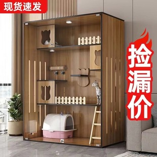 Xz [40,000 People Collection] Cat Villa Cat Cage Home Indoor Luxury Cat House Extra Large Free Space All-In-One