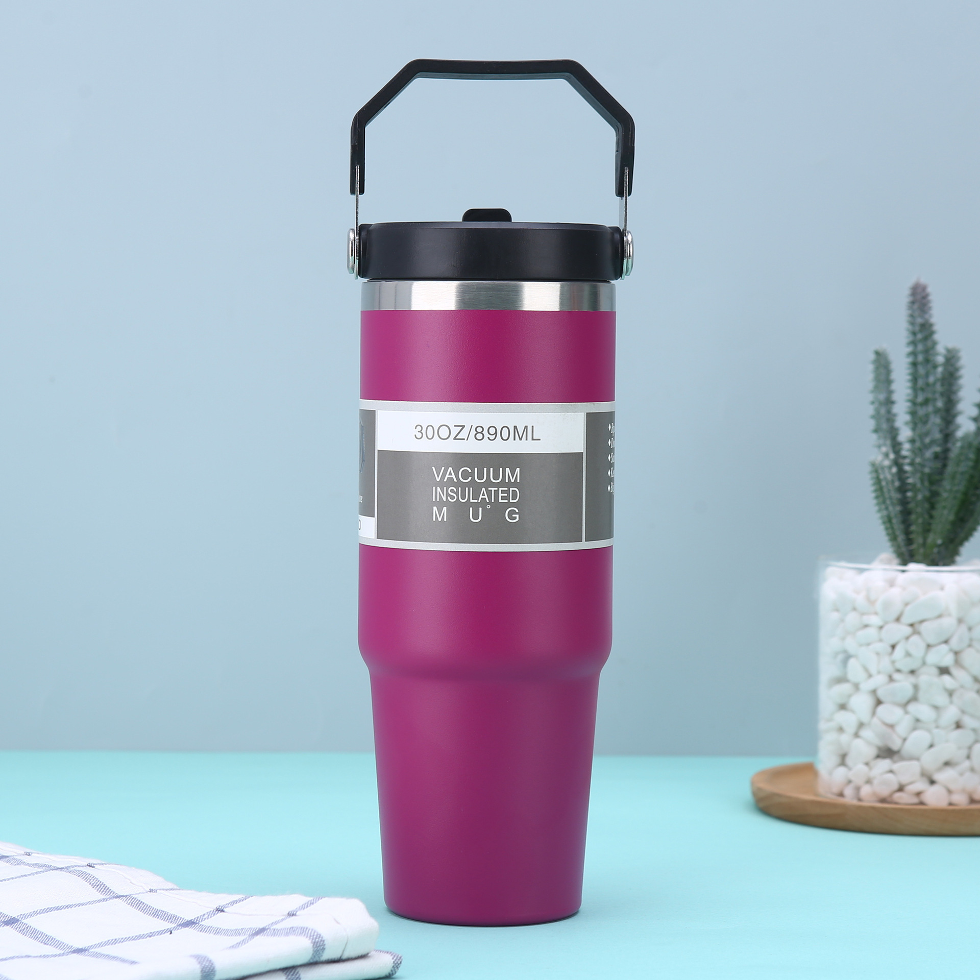 Vaso de aislamiento de gran capacidad para automóvil de vacío de doble capa de acero inoxidable 304 transfronterizo