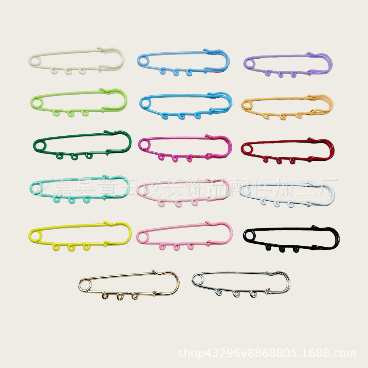 6cm三孔烤漆安全别针糖果色收腰扣多巴胺别针胸针扣diy饰品配件