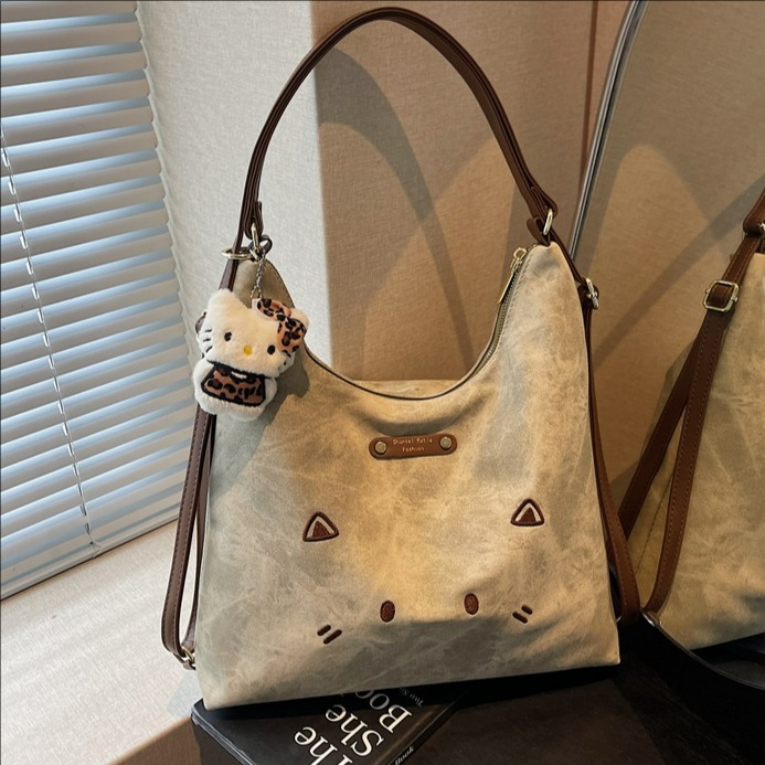 Coreano lindo gato de dibujos animados mochila de hombro de mujer mochila casual de gran capacidad de tres usos de la moda de la mochila de viaje