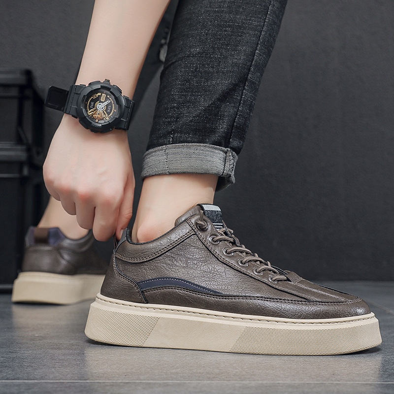 New autumn thick soled men's sports shoes low top feet to increase height non slip casual shoes men's versatile shoes_voghion.com