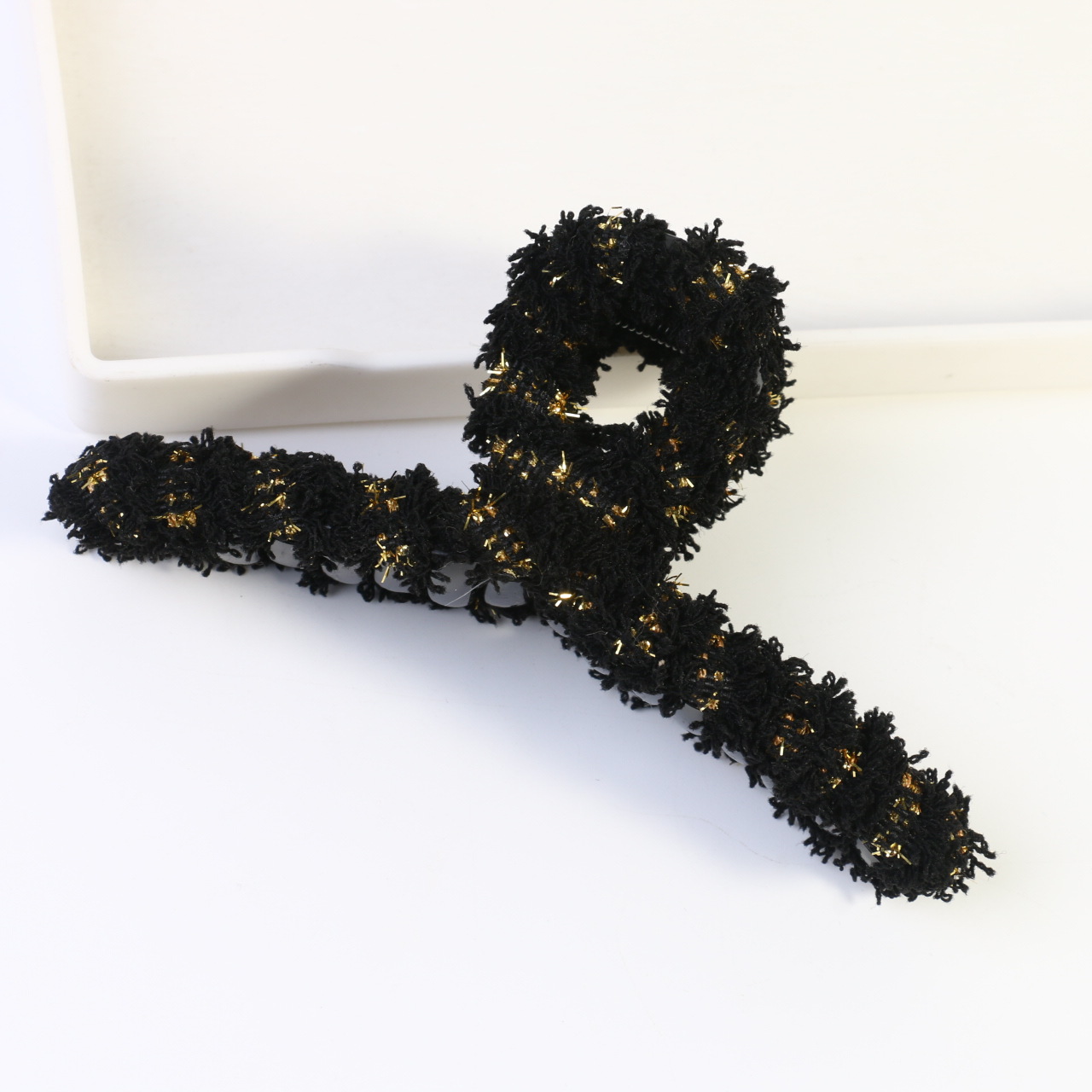 13cm 샤넬 스타일 집게핀 블랙