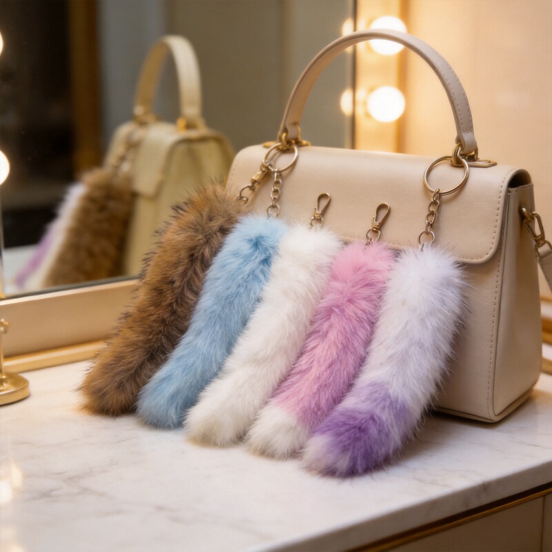 Tail Cross-Border Women's Bag Plush Pendant Car Keychain Trendy Bag Charm Halloween Cute Pendant Tail Cross-Border Women's Bag Plush Pendant Car Keychain Trendy Bag Charm Halloween Cute Pendant