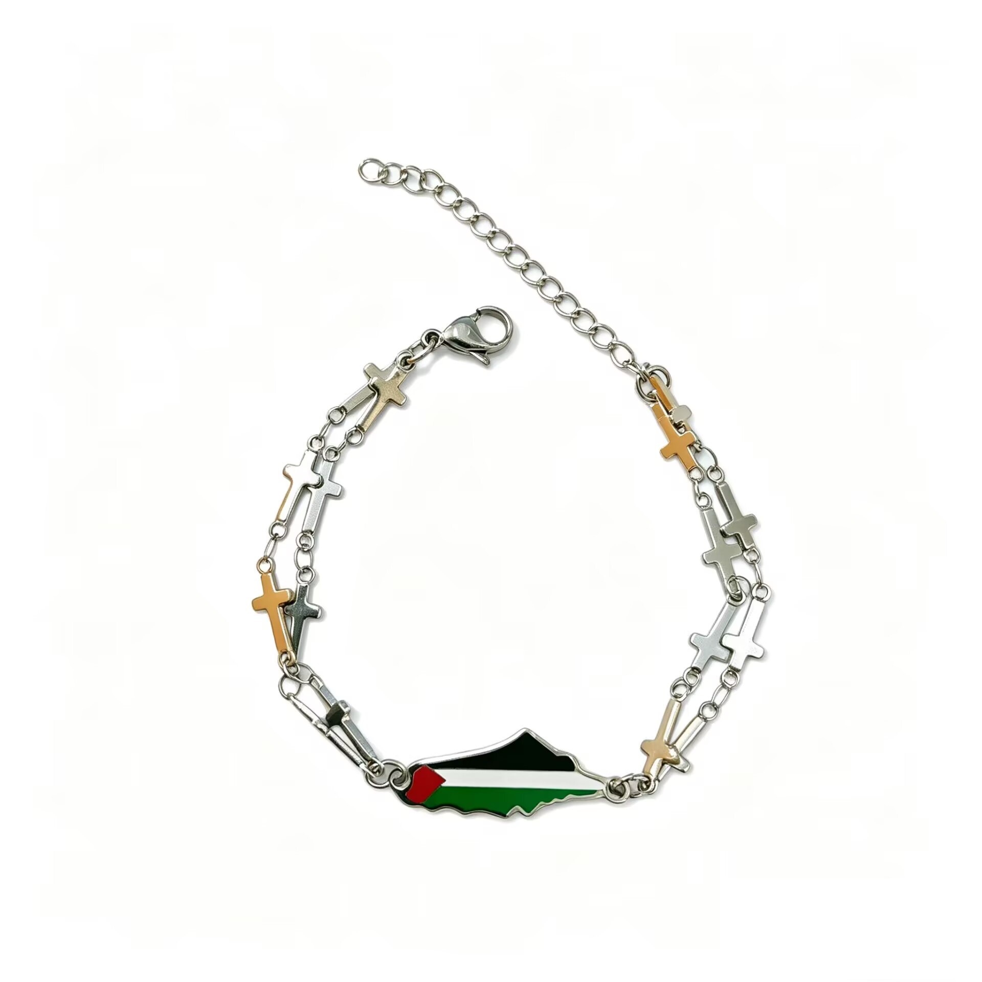 흰색 십자가 더블 체인