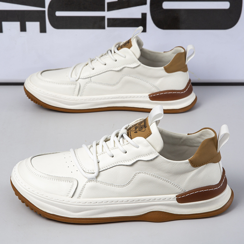 Zapatos de hombre nuevos zapatos de moda casuales de cuero transpirables zapatos deportivos cómodos de moda de estilo británico zapatos de hombre con suela suave