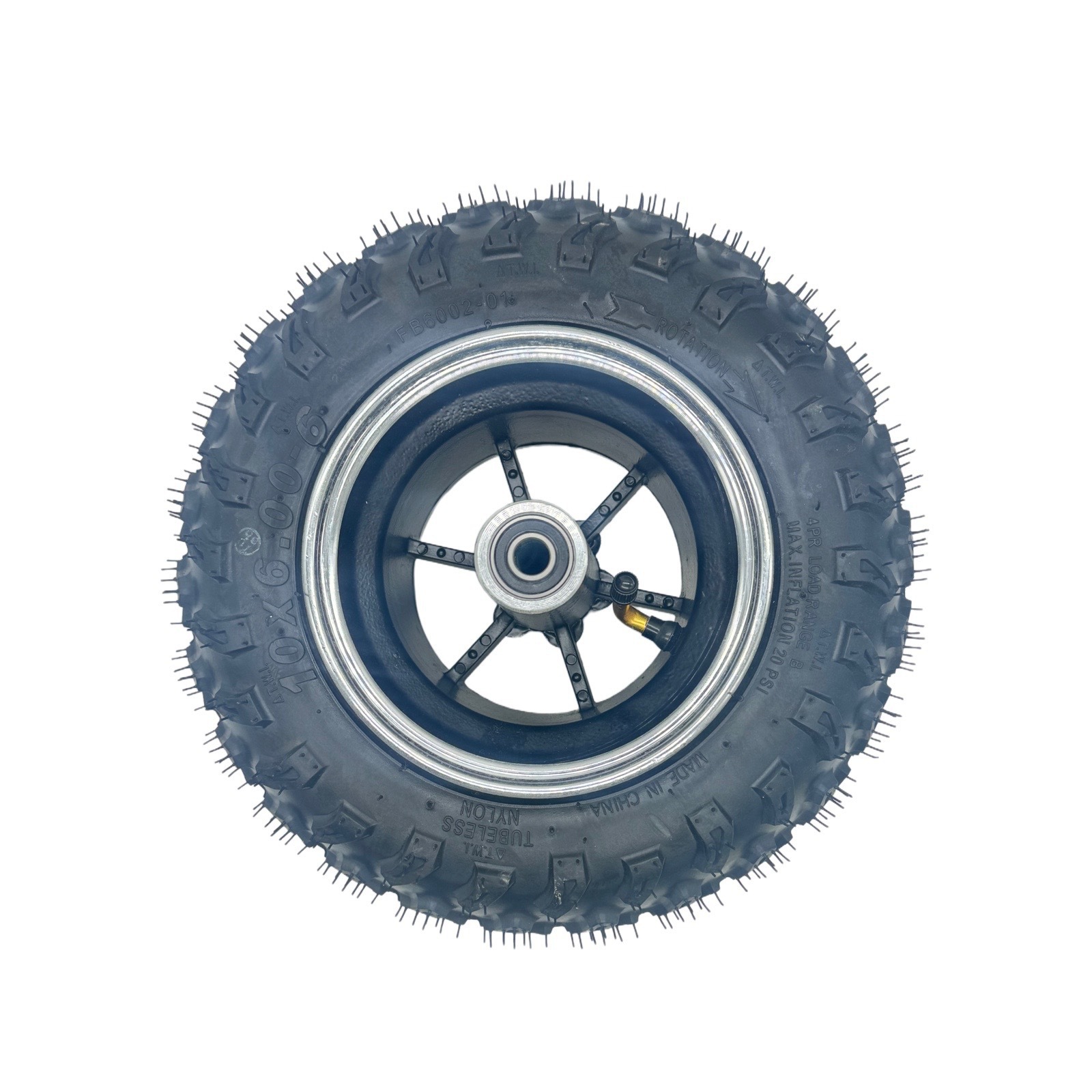 Small Harley 10X6.00-6 Vacuum Off-Road Tubeless Tire Brake Disc Wheel 12mm Axle Hole 10inch
