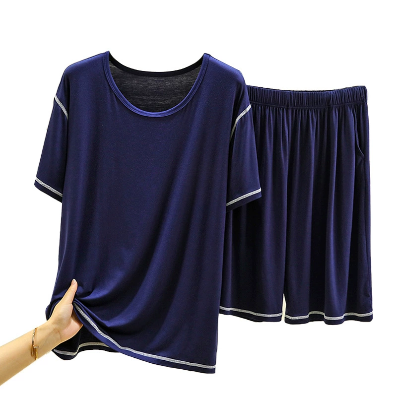 Летняя тонкая пижама для отдыха, комплект, с коротким рукавом, большого размера, свободного покроя, простой и элегантный дизайн