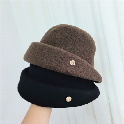 Ullbasker för dam höst och vinter retro fransk stil hatt_voghion.com